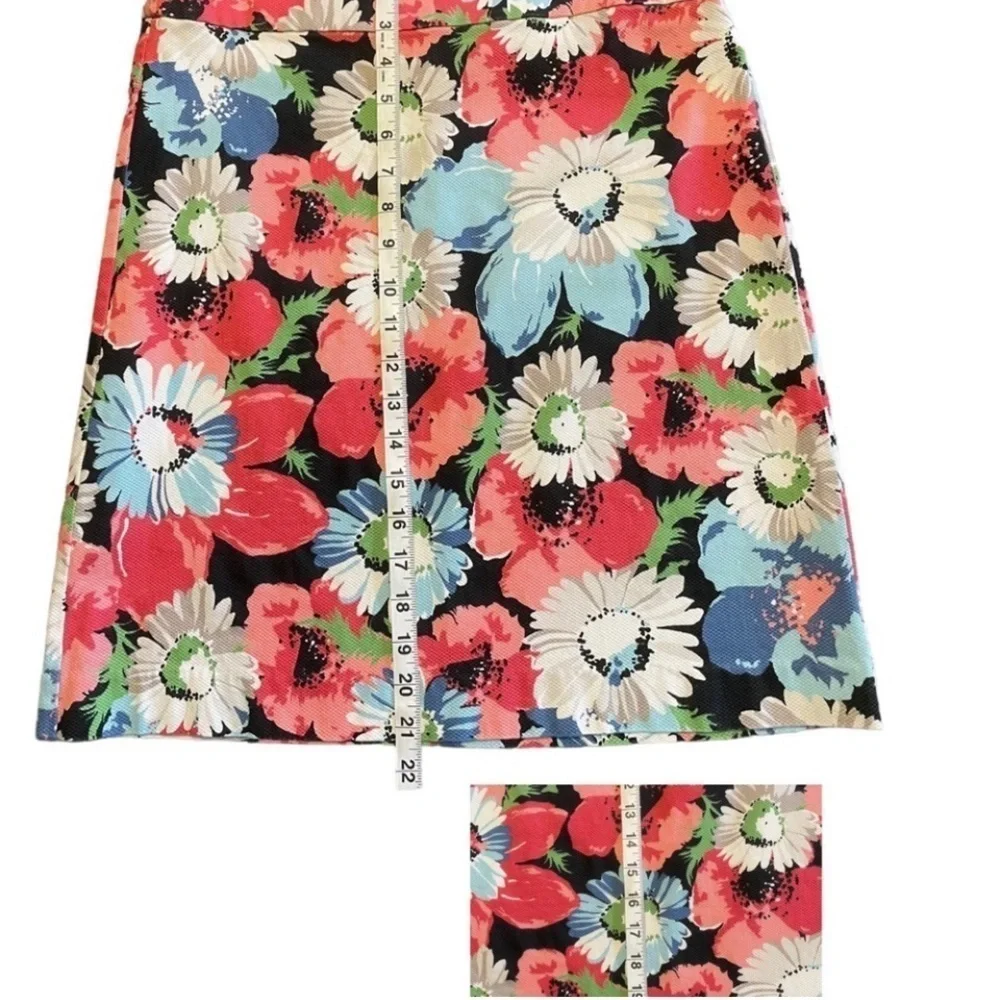 Talbots Petites Multi-Colored Textured Floral Wide Band Pencil Skirt - Sz 6P
